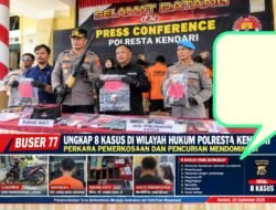Buser 77 Polresta Kendari Ungkap 8 Kasus di Wilayah Hukum Polresta Kendari, Perkara Pemerkosaan dan Pencurian Mendominasi