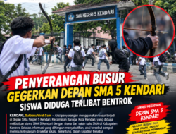 Penyerangan Busur Gegerkan Depan SMA 5 Kendari, Siswa Diduga Terlibat Bentrok