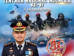 HUT ke-81 TNI, Kapolresta Kendari Sampaikan Ucapan Dirgahayu dan Apresiasi Sinergitas TNI-Polri